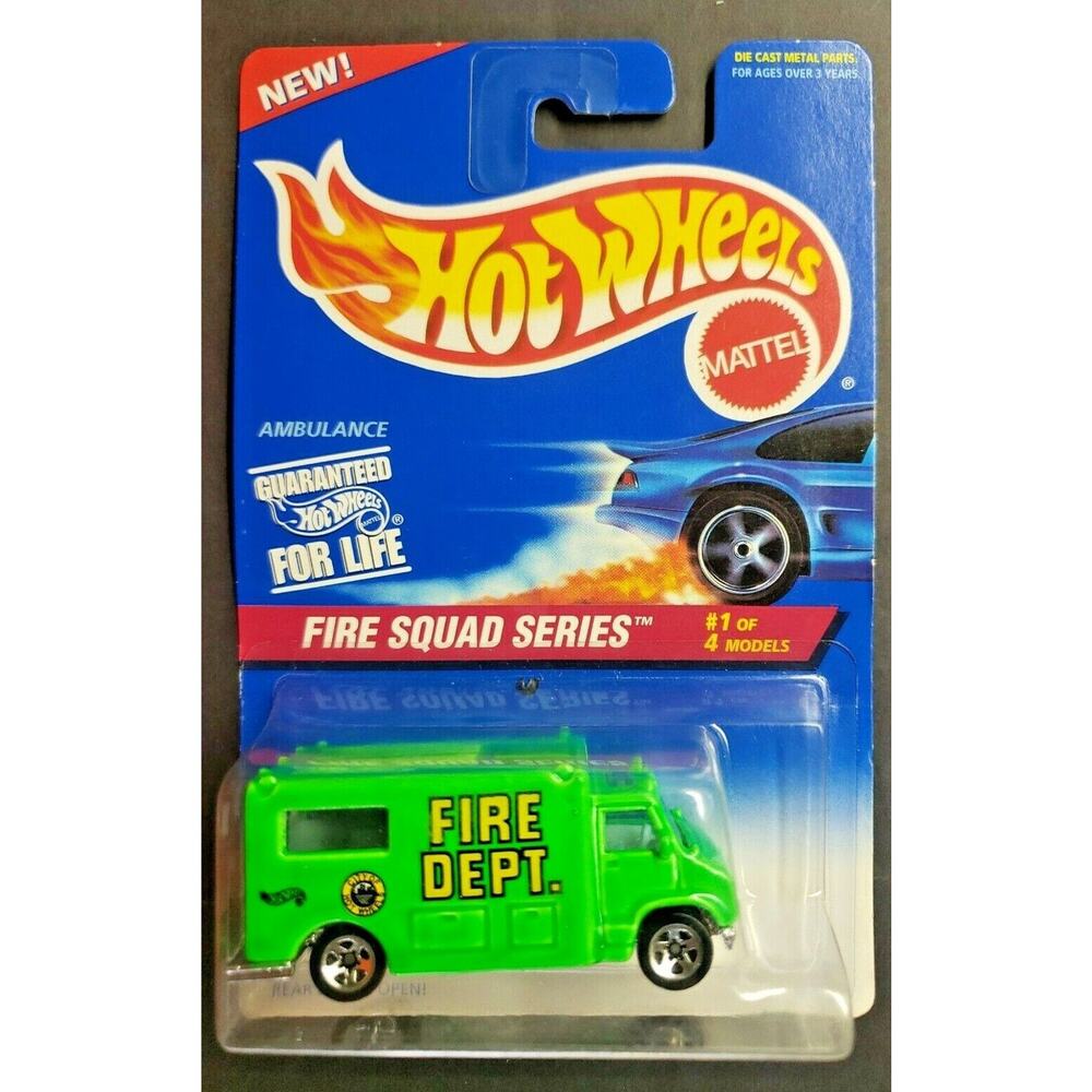 1996 Hot‎ Wheels Fire Squad Series Ambulance City of Hot Wheels 1/4 Green HW11